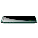 iPhone 12 Pro Magnetisk Cover m. Privacy Glasbagside og Forside og Låsefunktion - Grøn