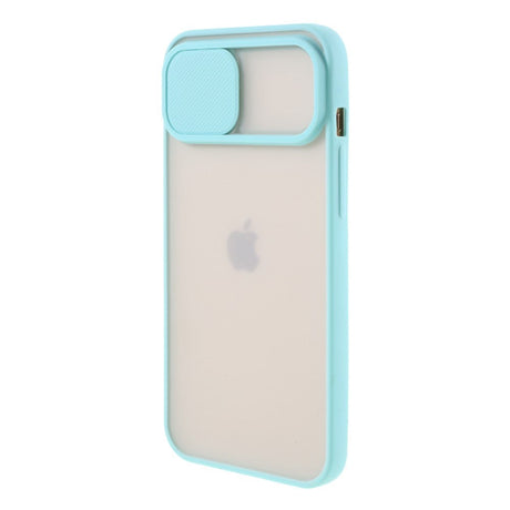 iPhone 12 Pro Max Frosted Plastik Bagside Cover m. Camslider - Cyan