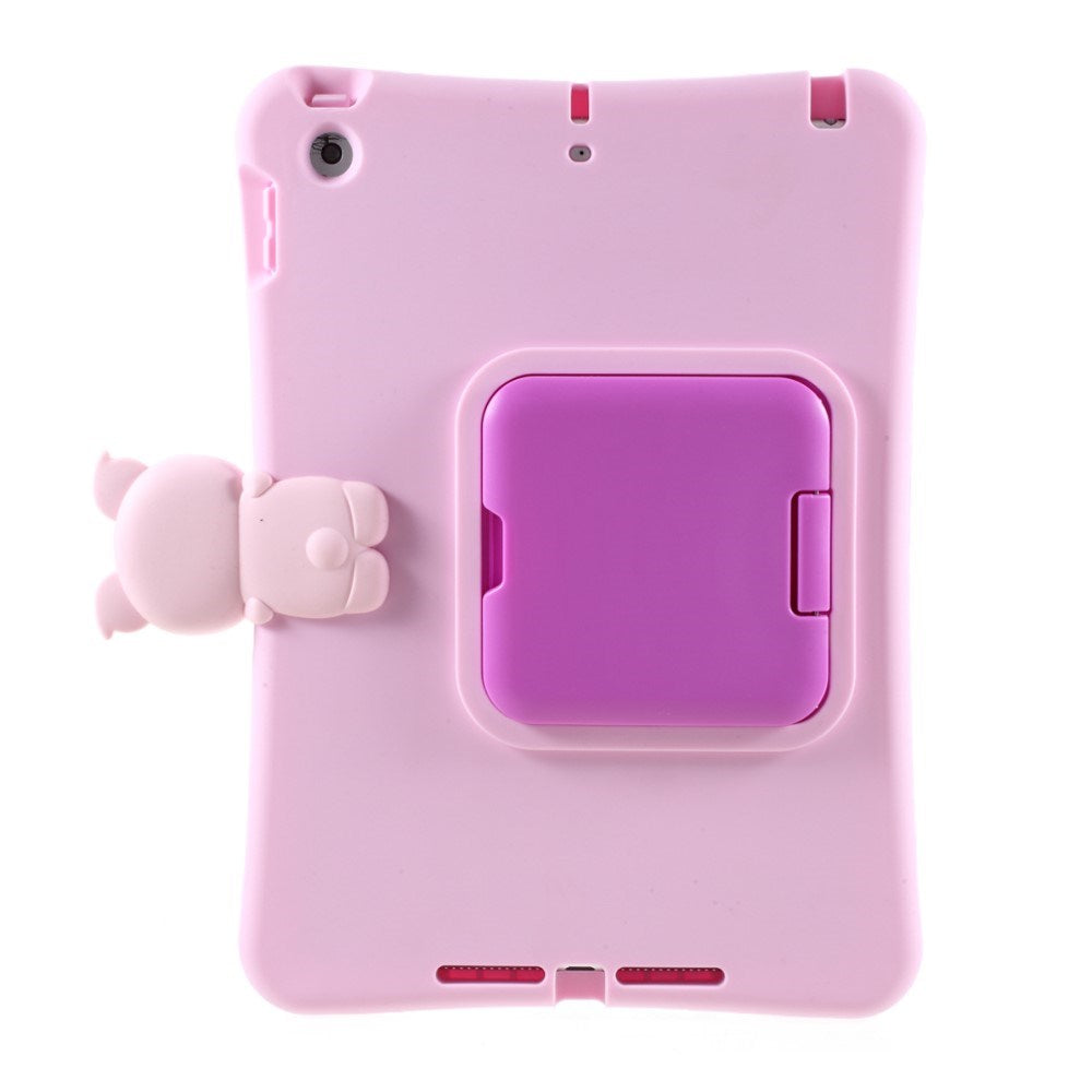 PEPKOO iPad 10.2" (2021 / 2020 / 2019) Børne Flip Cover m. Stander & Gris - Pink