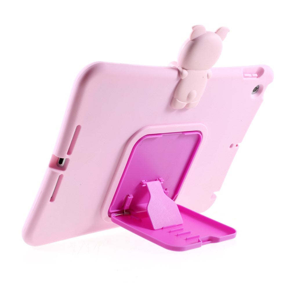 PEPKOO iPad 10.2" (2021 / 2020 / 2019) Børne Flip Cover m. Stander & Gris - Pink