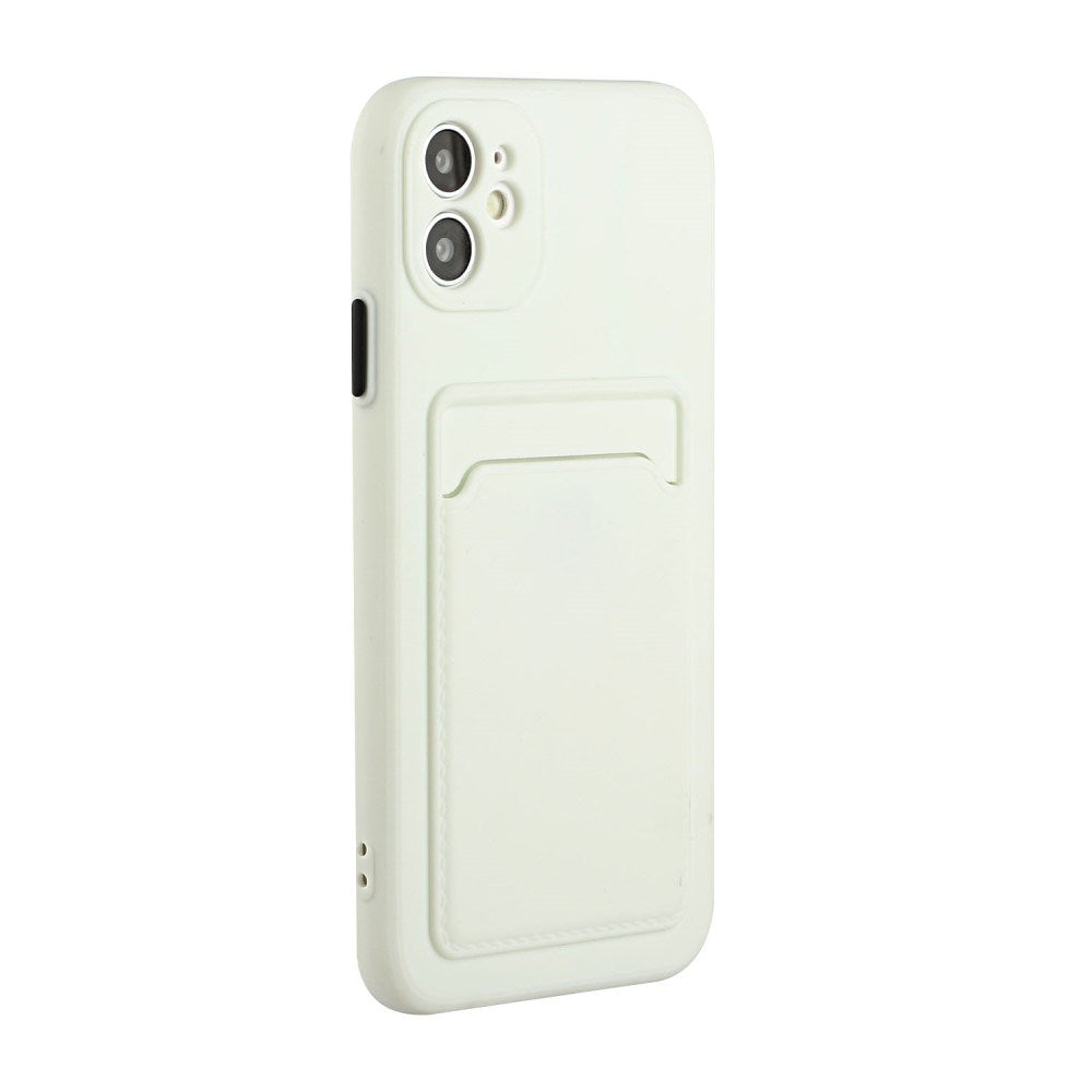 iPhone 12 Mini - EIDERWOOD Fleksibelt Plastik Cover m. Kortholder - Hvid