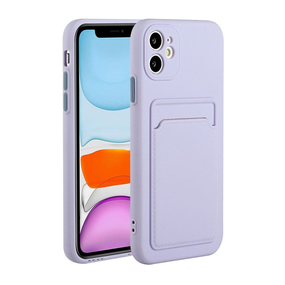 iPhone 12 Mini - EIDERWOOD Fleksibelt Plastik Cover m. Kortholder - Lilla