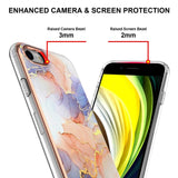 iPhone SE (2022 / 2020) / 8 / 7 Hybrid Plastik Bagside Cover - Mælkevejs Marmor - Lyserød