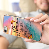 iPhone SE (2022 / 2020) / 8 / 7 Hybrid Plastik Bagside Cover - "Never Stop Dreaming"