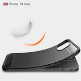 iPhone 13 Mini Brushed Carbon Bagside Cover - Sort