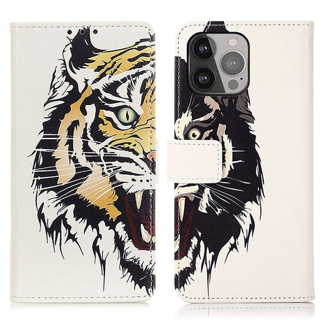 iPhone 13 Pro Max Læder Flip Cover m. Pung - Tiger