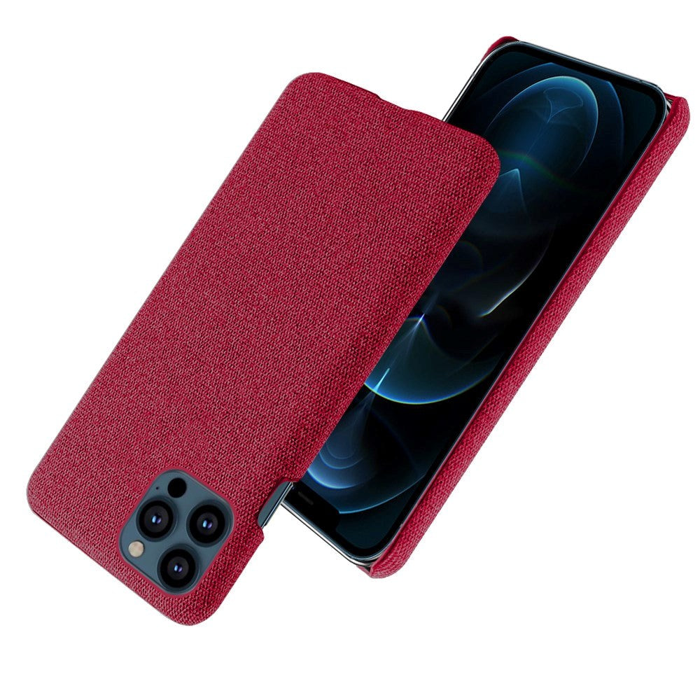 iPhone 13 Pro KSQ Stof Plastik Bagside Cover - Rød