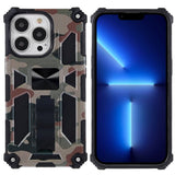 iPhone 13 Pro Camouflage Håndværker Bagside Cover m. Kickstand - Army Grøn