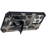 iPhone 13 Pro Camouflage Håndværker Bagside Cover m. Kickstand - Army Grøn