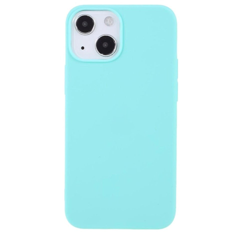 iPhone 13 Mini Fleksibelt Plastik Bagside Cover - Cyan