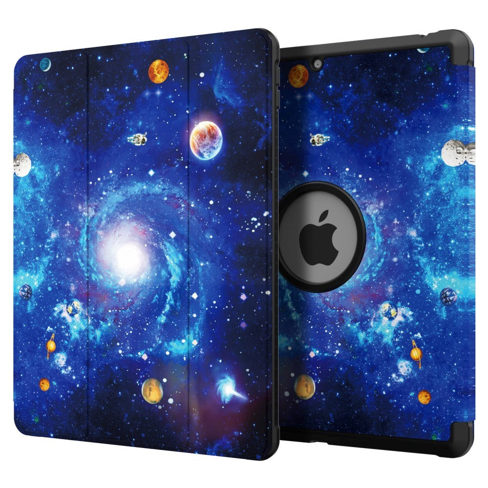 iPad 10.2" (2021 / 2020 / 2019) Imiteret Læder Flip Cover m. Pencil Holder - Galakse