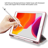 iPad 10.2" (2021 / 2020 / 2019) Imiteret Læder Flip Cover m. Pencil Holder - Lyserød Marmor