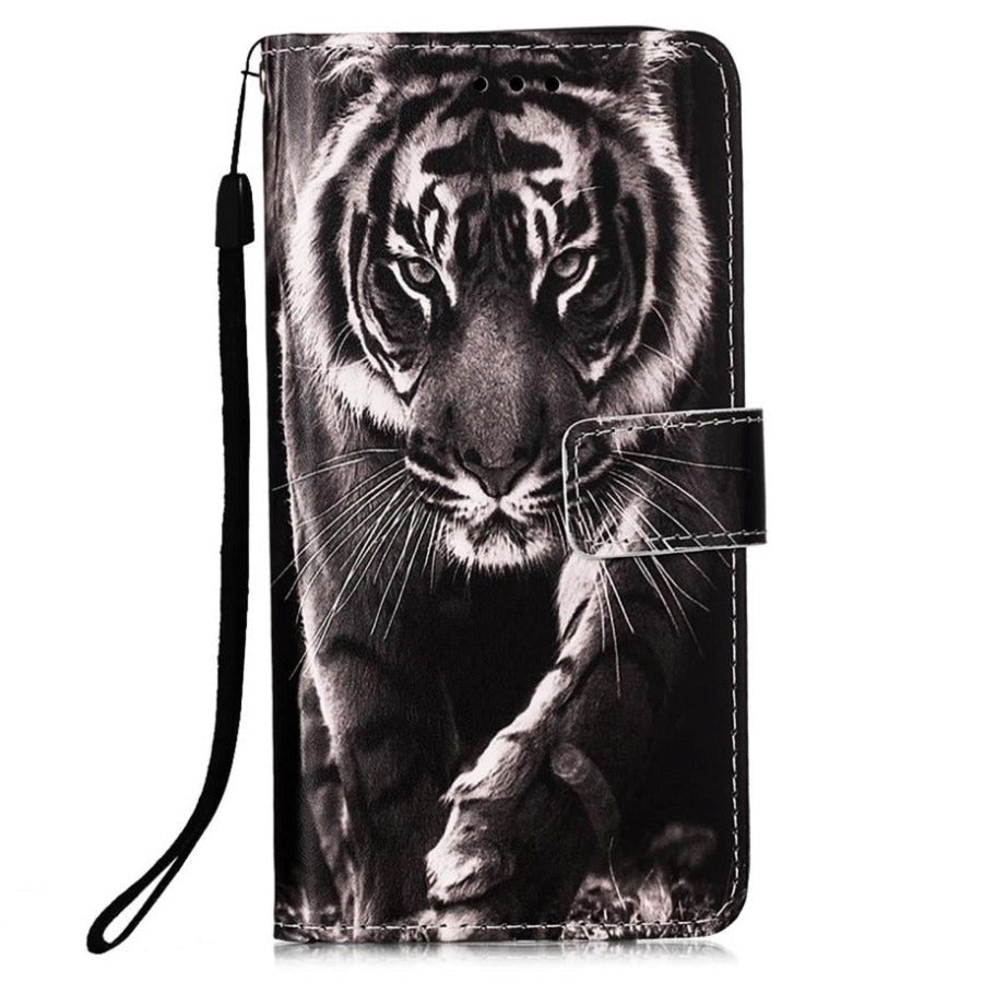 iPhone 13 Pro Læder Flip Cover m. Kortholder - Tiger