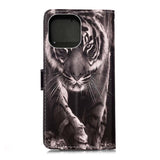 iPhone 13 Pro Læder Flip Cover m. Kortholder - Tiger