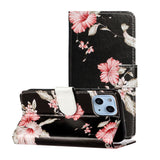 EIDERWOOD iPhone 13 Mini Læder Flip Cover m. Pung & Print - Azalea Blomst