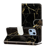 EIDERWOOD iPhone 13 Mini Læder Flip Cover m. Pung & Print - Sort / Guld