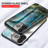 iPhone 13 Pro Fleksibelt Plastik Bagside Cover m. Glasbagside - Hvid Marmor