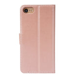 iPhone SE (2022 / 2020) / 8 / 7 Flip Cover m. Pung - Lodret Syning - Rose Gold