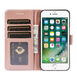 iPhone SE (2022 / 2020) / 8 / 7 Flip Cover m. Pung - Lodret Syning - Rose Gold