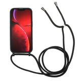 iPhone 13 Mini Fleksibelt Plastik Bagside Cover m. Snor / Strop - Sort