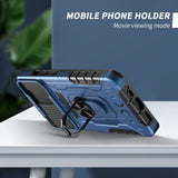 iPhone 13 Håndværker Bagside Cover + Hærdet Glas Skærmbeskyttelse - Blå