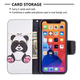 iPhone 13 Læder Flip Cover m. Pung - Panda