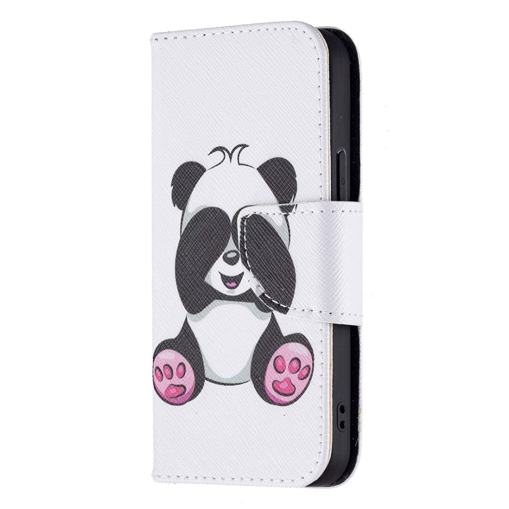 iPhone 13 Læder Flip Cover m. Pung - Panda