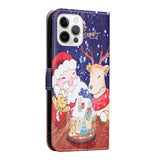 iPhone 12 / 12 Pro Læder Jule Flip Cover m. Pung - Julehygge