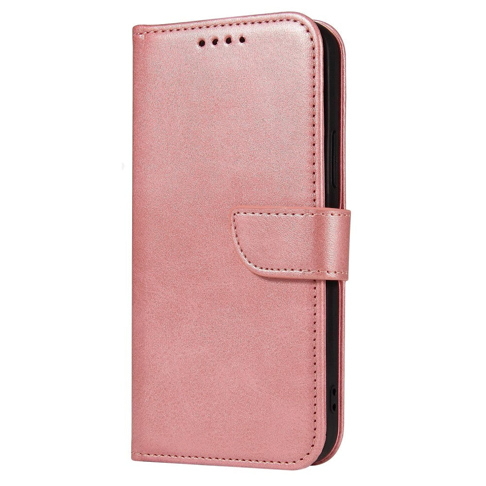 iPhone 13 Læder Flip Cover m. Pung & Magnetisk Luk - Rose Gold