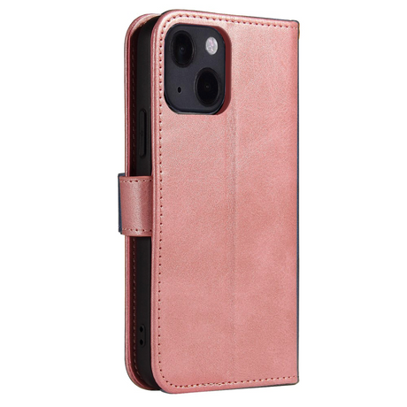 iPhone 13 Mini Læder Flip Cover m. Pung & Magnetisk Luk - Rose Gold