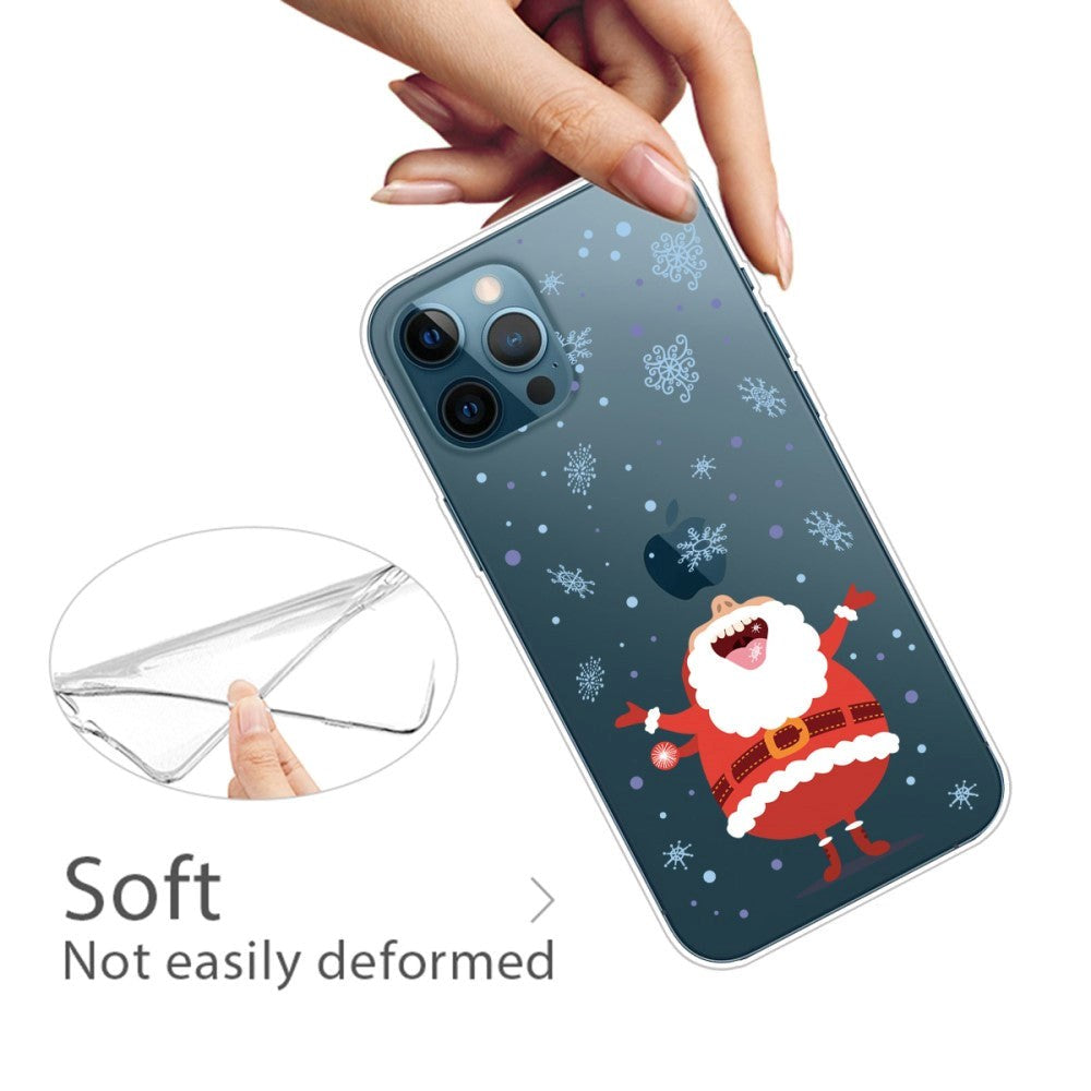 iPhone 13 Pro Max TPU Plast Julecover - Merry Christmas - Grinende Julemand