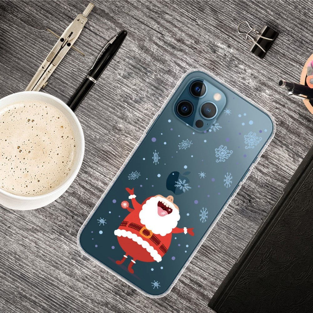 iPhone 13 Pro Max TPU Plast Julecover - Merry Christmas - Grinende Julemand