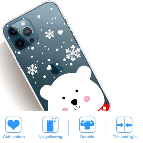 iPhone 13 Pro TPU Plast Julecover - Merry Christmas - Sød isbjørn