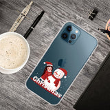 iPhone 13 Pro TPU Plast Julecover - Merry Christmas - Pige & Snemand