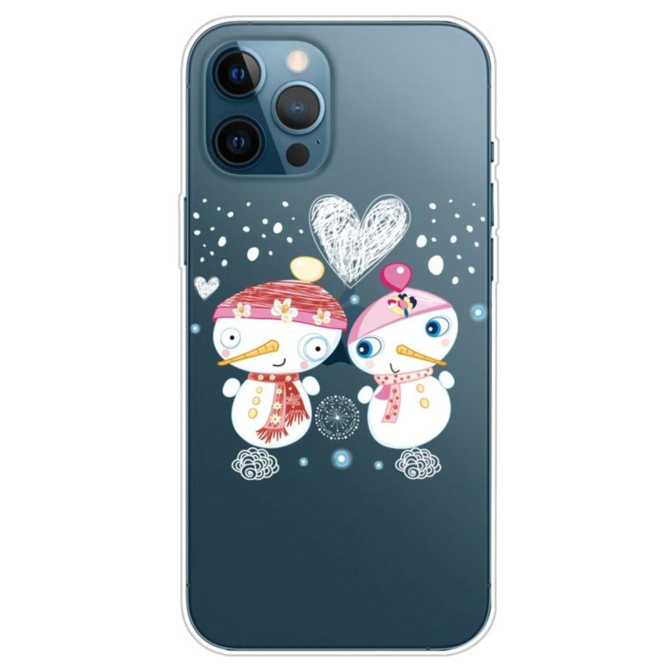 iPhone 13 Pro TPU Plast Julecover - Merry Christmas - Snemands Par