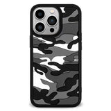 iPhone 13 Pro Fleksibel Silikone Bagside Cover - Camouflage - Grå