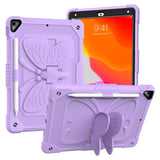 iPad 10.2" (2021 / 2020 / 2019) Butterfly Kickstand Børne cover - Lilla