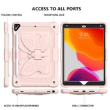 iPad 10.2" (2021 / 2020 / 2019) Butterfly Kickstand Børne cover - Lyserød