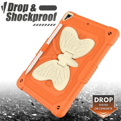 iPad 10.2" (2021 / 2020 / 2019) Butterfly Kickstand Børne Cover - Orange & Grå