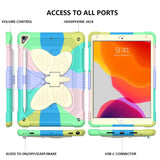 iPad 10.2" (2021 / 2020 / 2019) Butterfly Kickstand Børne Cover - Regnbue V2