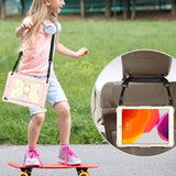 iPad 10.2" (2021 / 2020 / 2019) Butterfly Kickstand Børne Cover - Lyserød & Grå