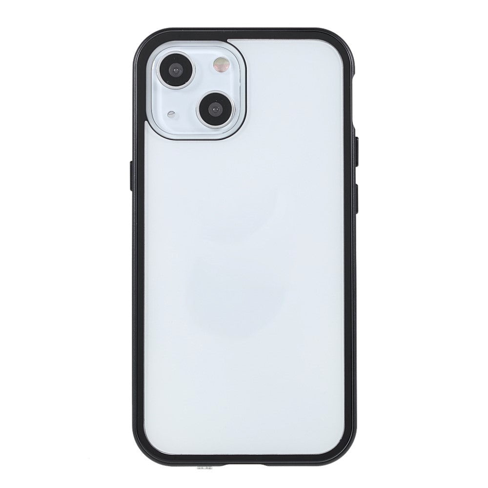 iPhone 13 Magnetisk Metal Cover m. Glas Forside & Bagside - Sort