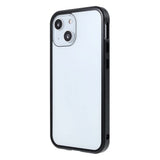 iPhone 13 Magnetisk Metal Cover m. Glas Forside & Bagside - Sort