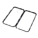 iPhone 13 Mini Magnetisk Metal Cover m. Glas Forside & Bagside - Sort