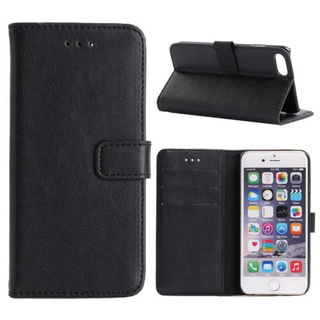 iPhone SE (2022/2020)/8/7 Wallet Læder Cover m. Pung Sort