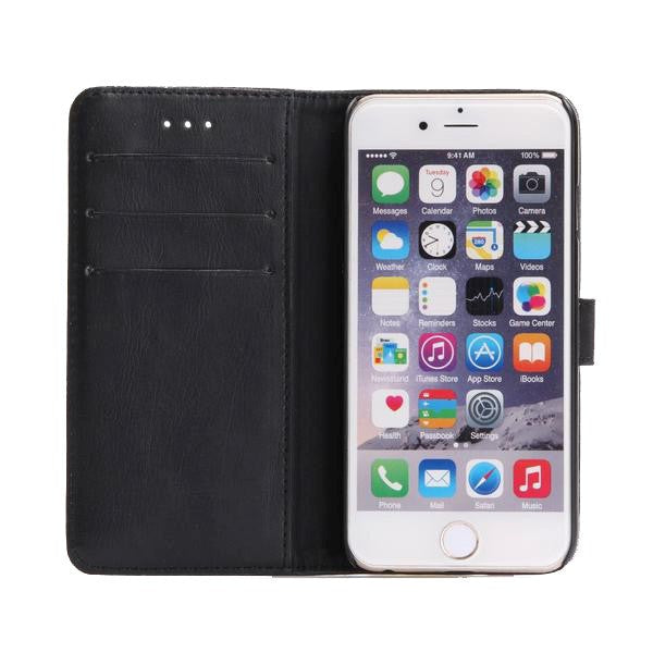 iPhone SE (2022/2020)/8/7 Wallet Læder Cover m. Pung Sort