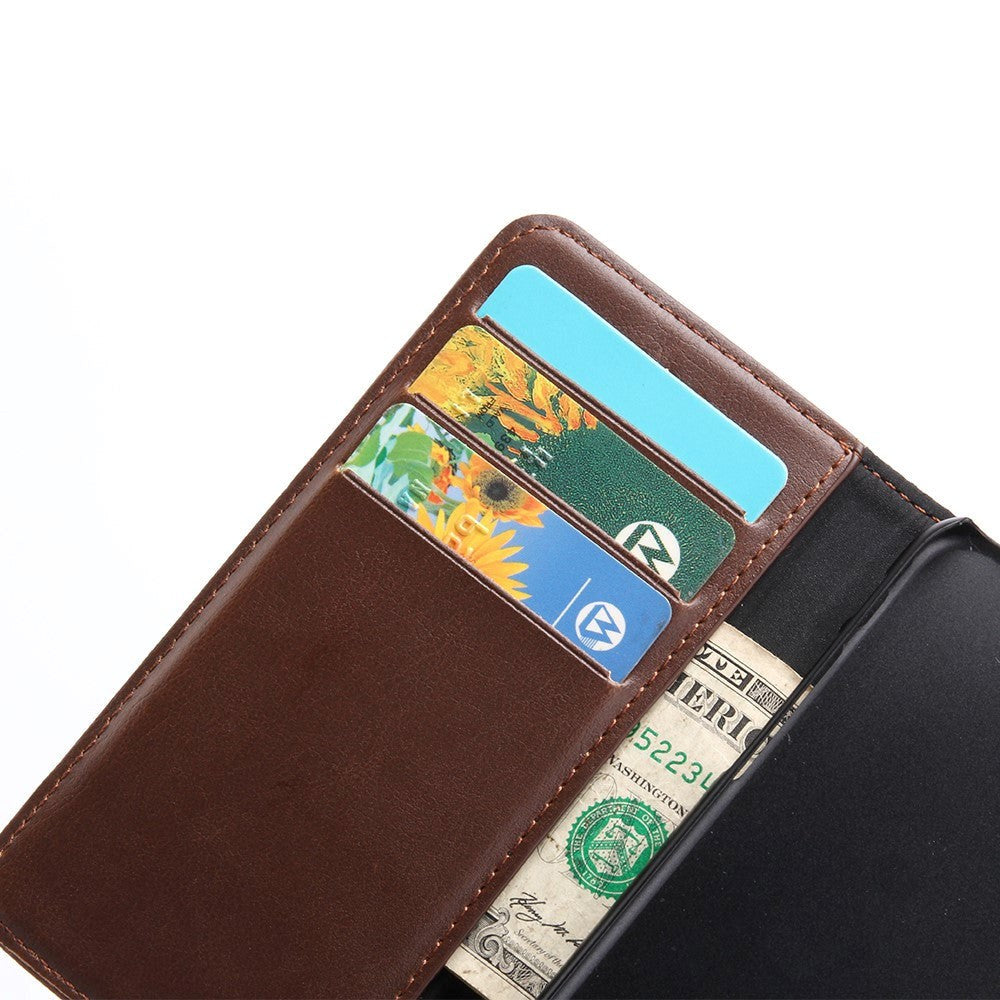 iPhone SE (2022/2020)/8/7 Wallet Læder Cover m. Pung Mørkebrun