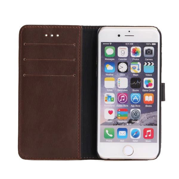 iPhone SE (2022/2020)/8/7 Wallet Læder Cover m. Pung Mørkebrun