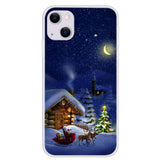 iPhone 13 Fleksibelt Plast Jule Bagside Cover - Stjernefyldt Nattehimmel