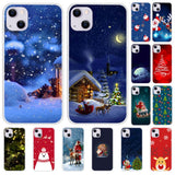 iPhone 13 Fleksibelt Plast Jule Bagside Cover - Stjernefyldt Nattehimmel